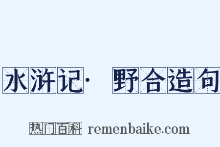 水浒记·野合造句是什么意思的图片